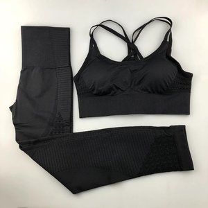Seamless Leggings + Sports Bra 2Pcs Yoga Set